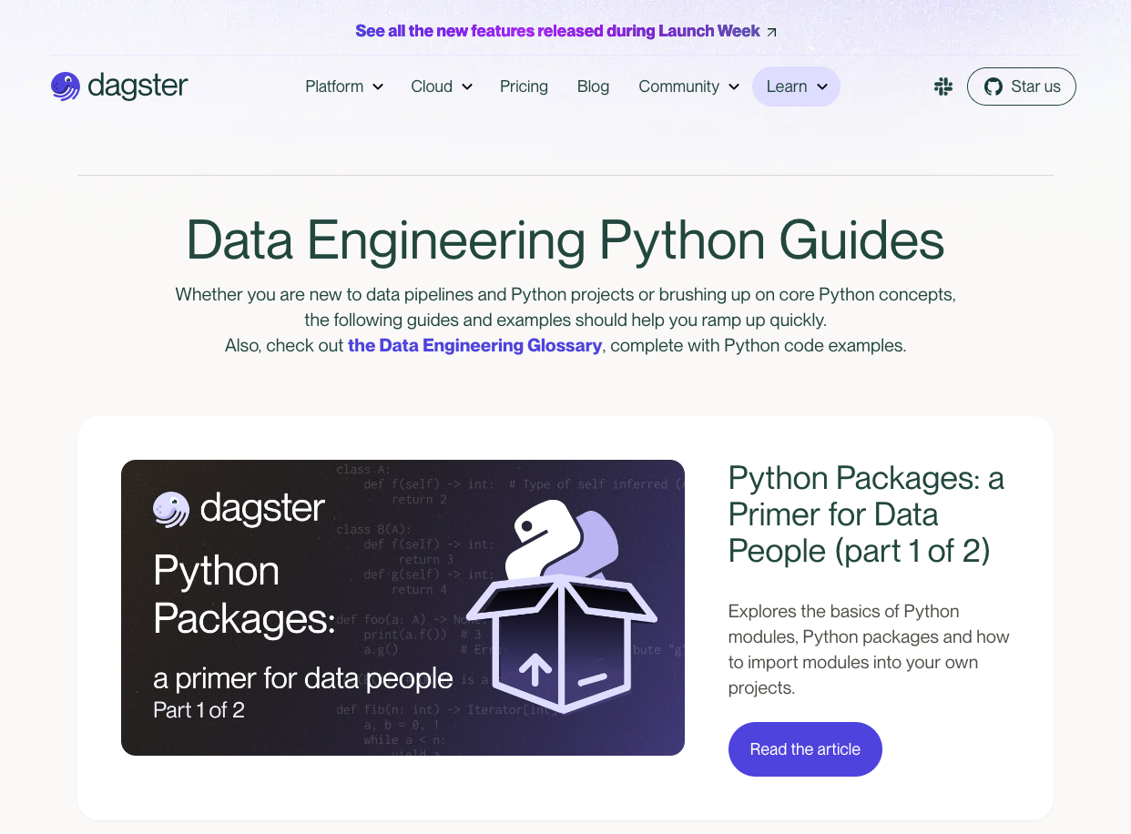 Data engineering python guides screenshot